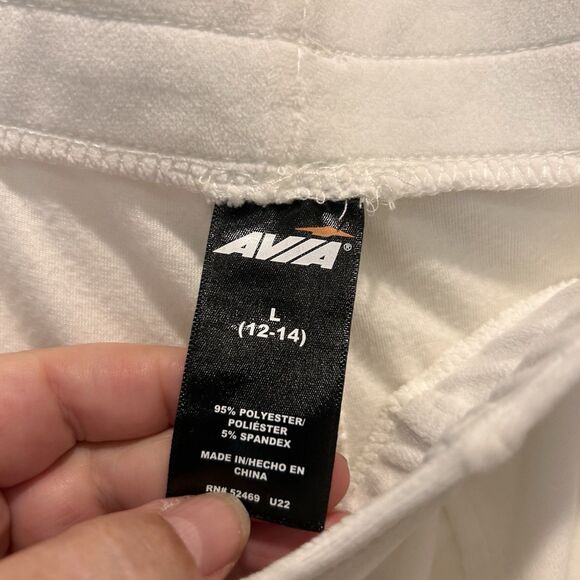 Avia‎ Y2K Velvet Track Suit Size Large White Cream 1/2 Zip Crop Top Flare Pants - Picture 9 of 9